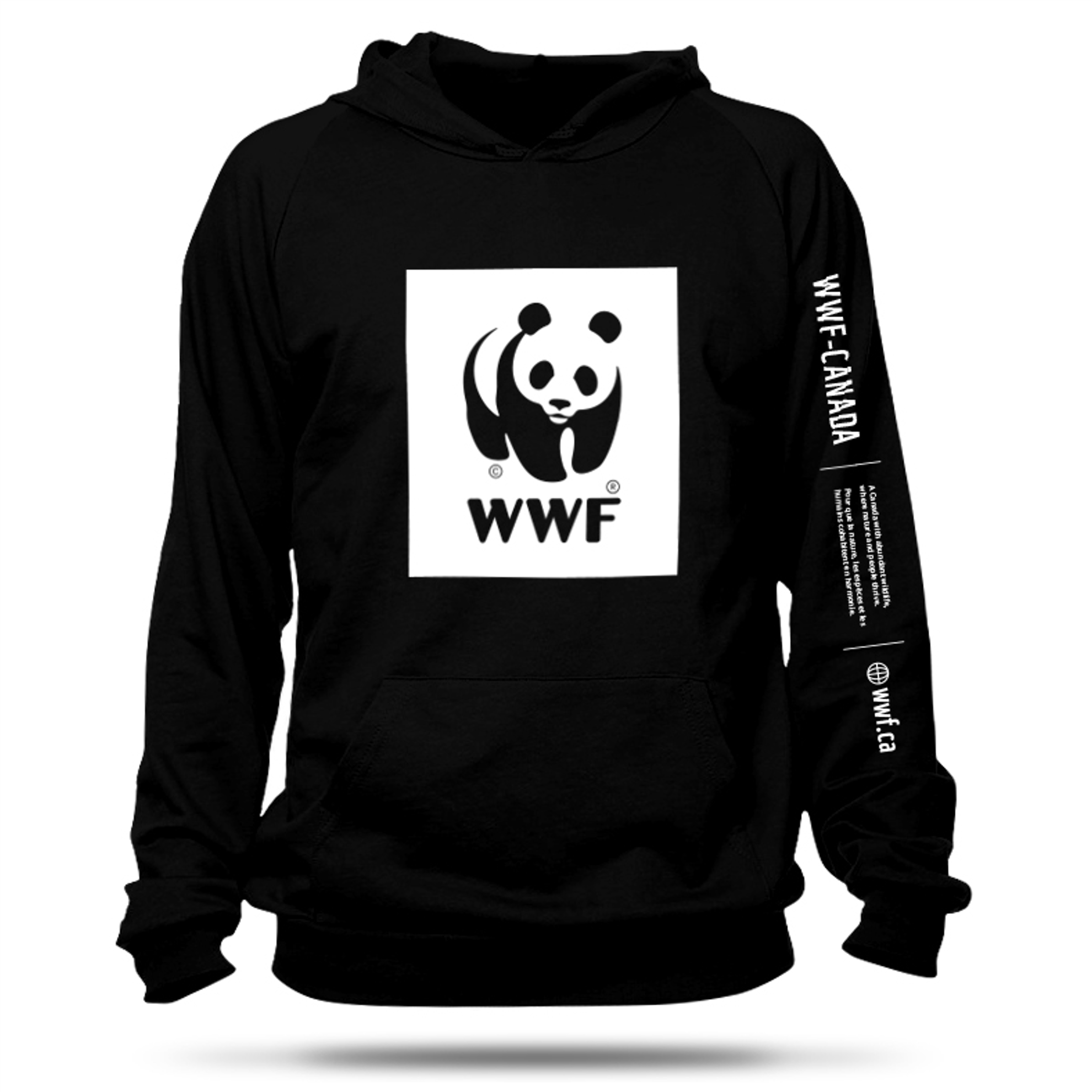 Unisex black hooded sweatshirt - WWF-Canada