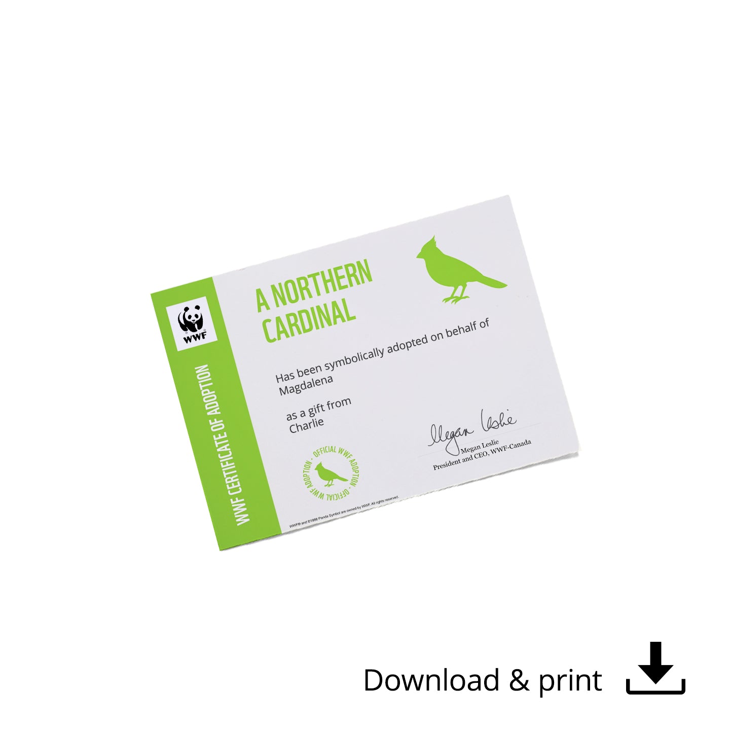 Cardinal digital adoption - WWF-Canada