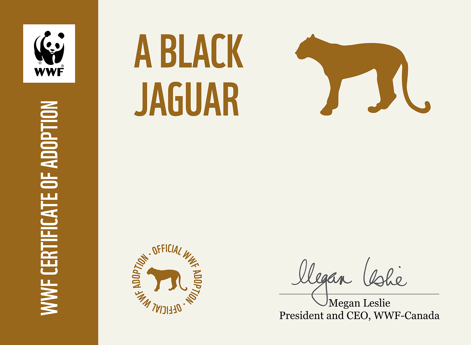 Black jaguar digital adoption - WWF-Canada