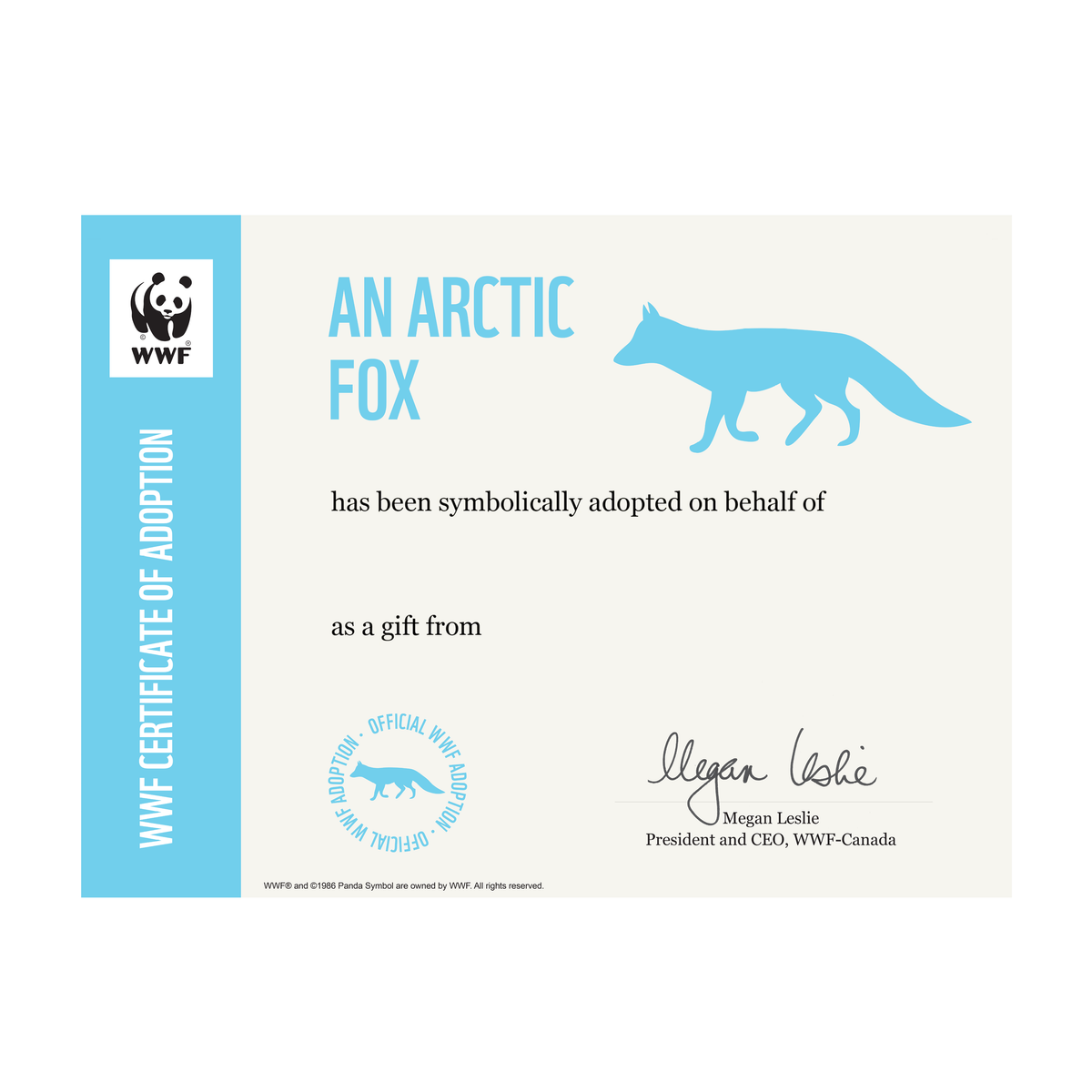 Arctic fox digital adoption - WWF-Canada