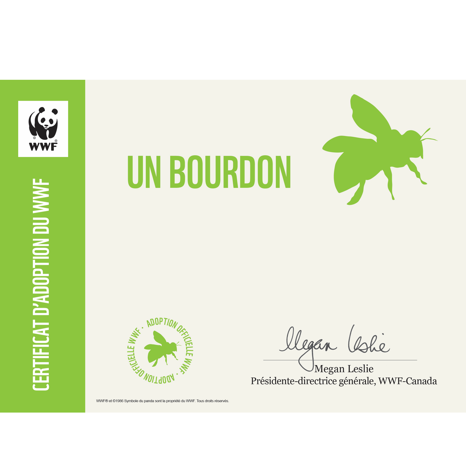 Carte bourdon - WWF-Canada