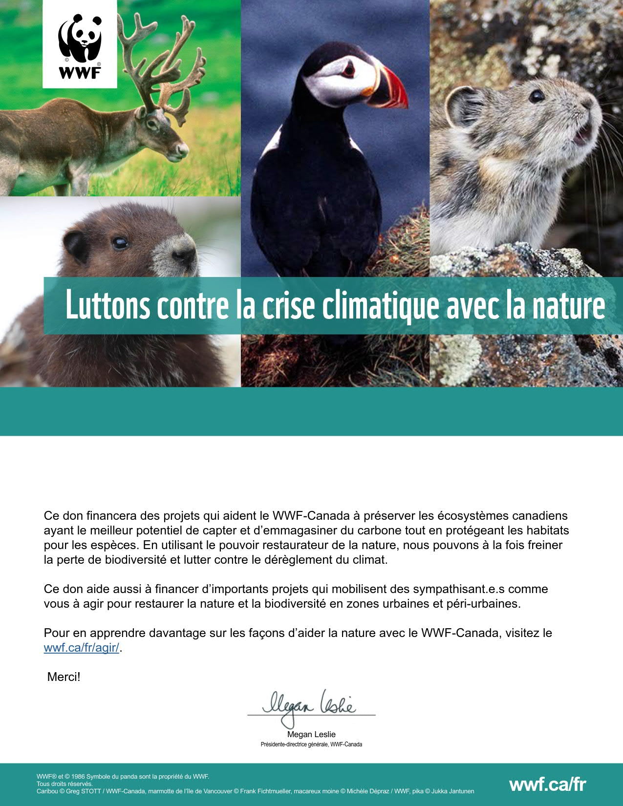 luttons contre la crise climatique avec la nature - WWF-Canada