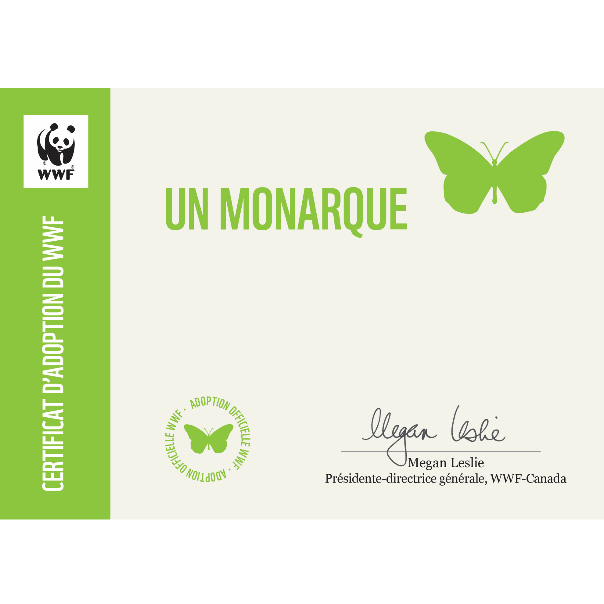 Carte monarque - WWF-Canada