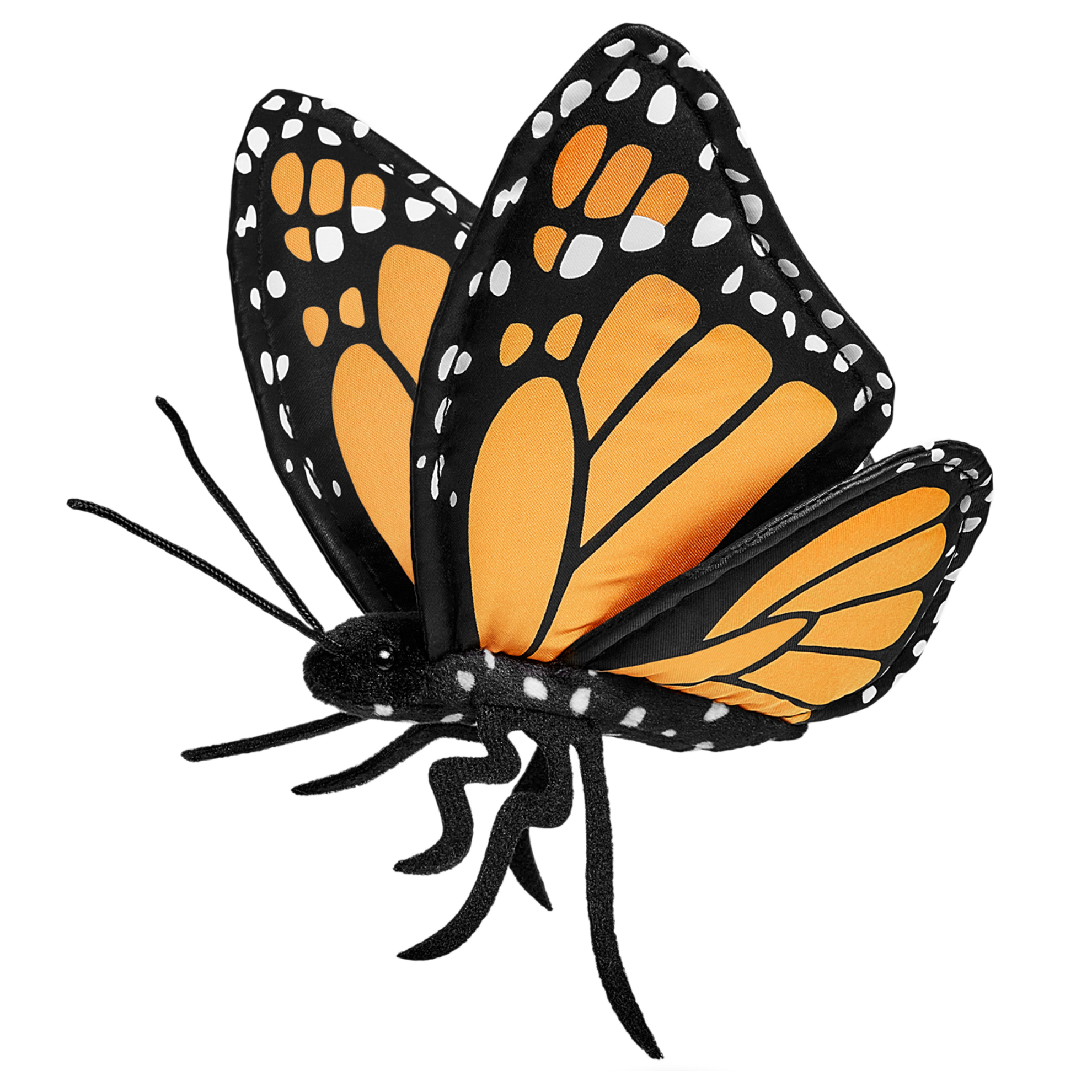 A picture of a monarch butterfly plush toy