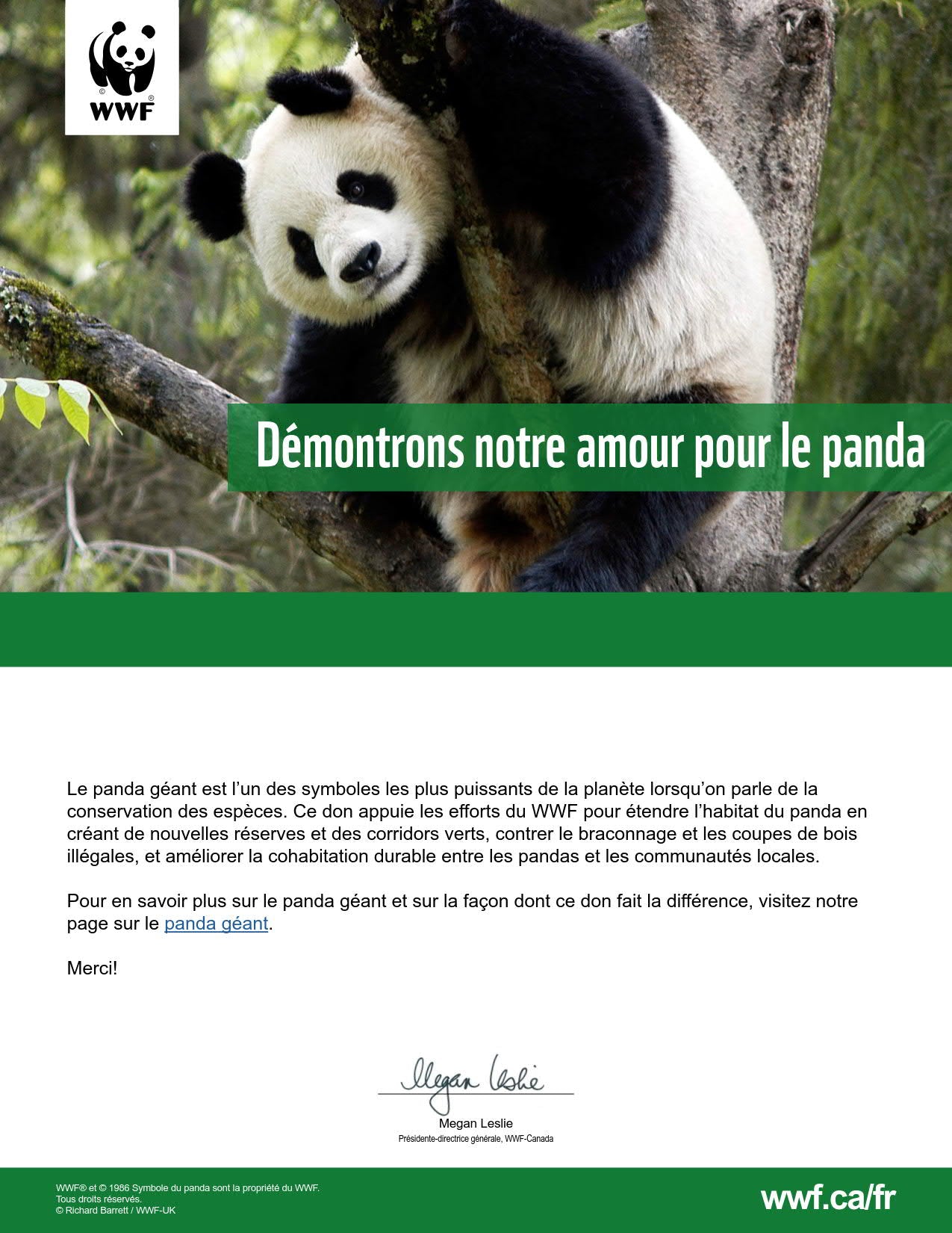 démontrons notre amour pour le panda