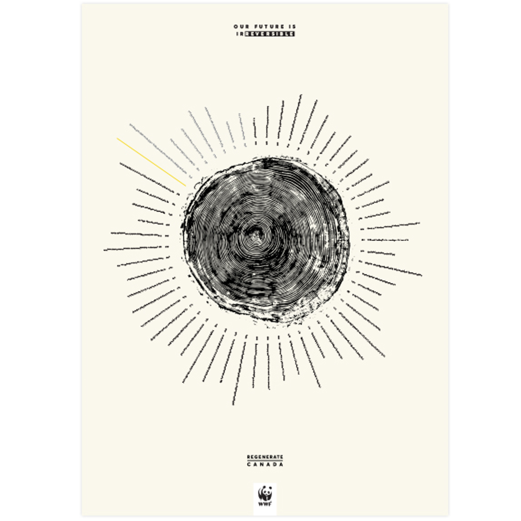 Regenerate Canada Poster featuring a tree ring design