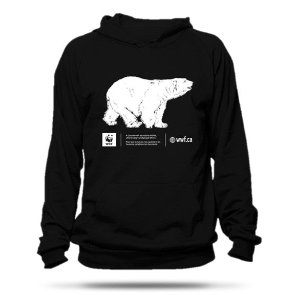 Chandail à capuchon unisexe, ours polaire - WWF-Canada