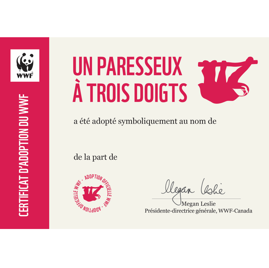 Carte paresseux - WWF-Canada