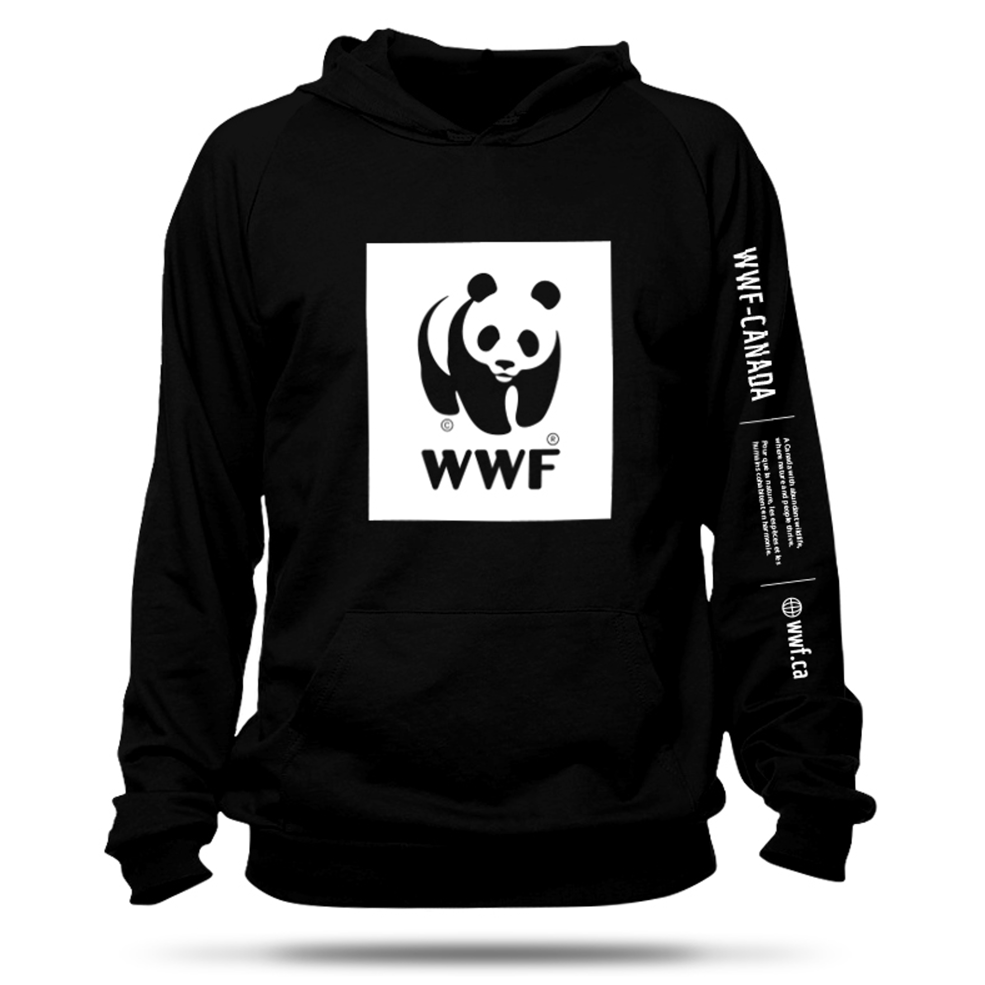Chandail à capuchon unisexe, noir - WWF-Canada