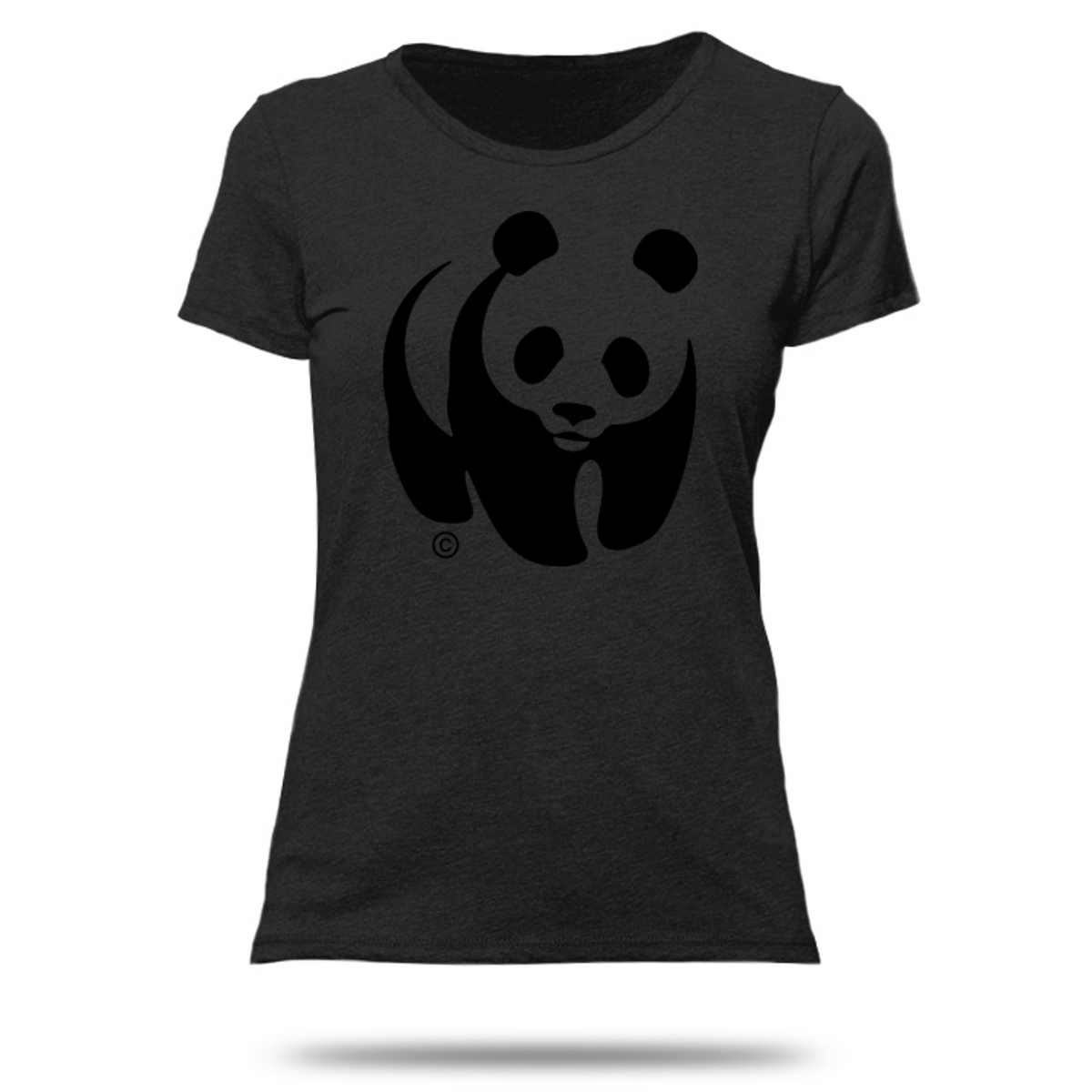 Cotton Casual Wear Evolove Women's Bold Black Round Neck Panda